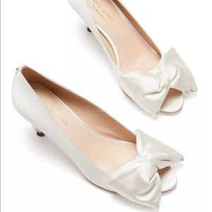 Kate Spade Crawford Peep-Toe Bow Pumps Wedding Pumps Size 10